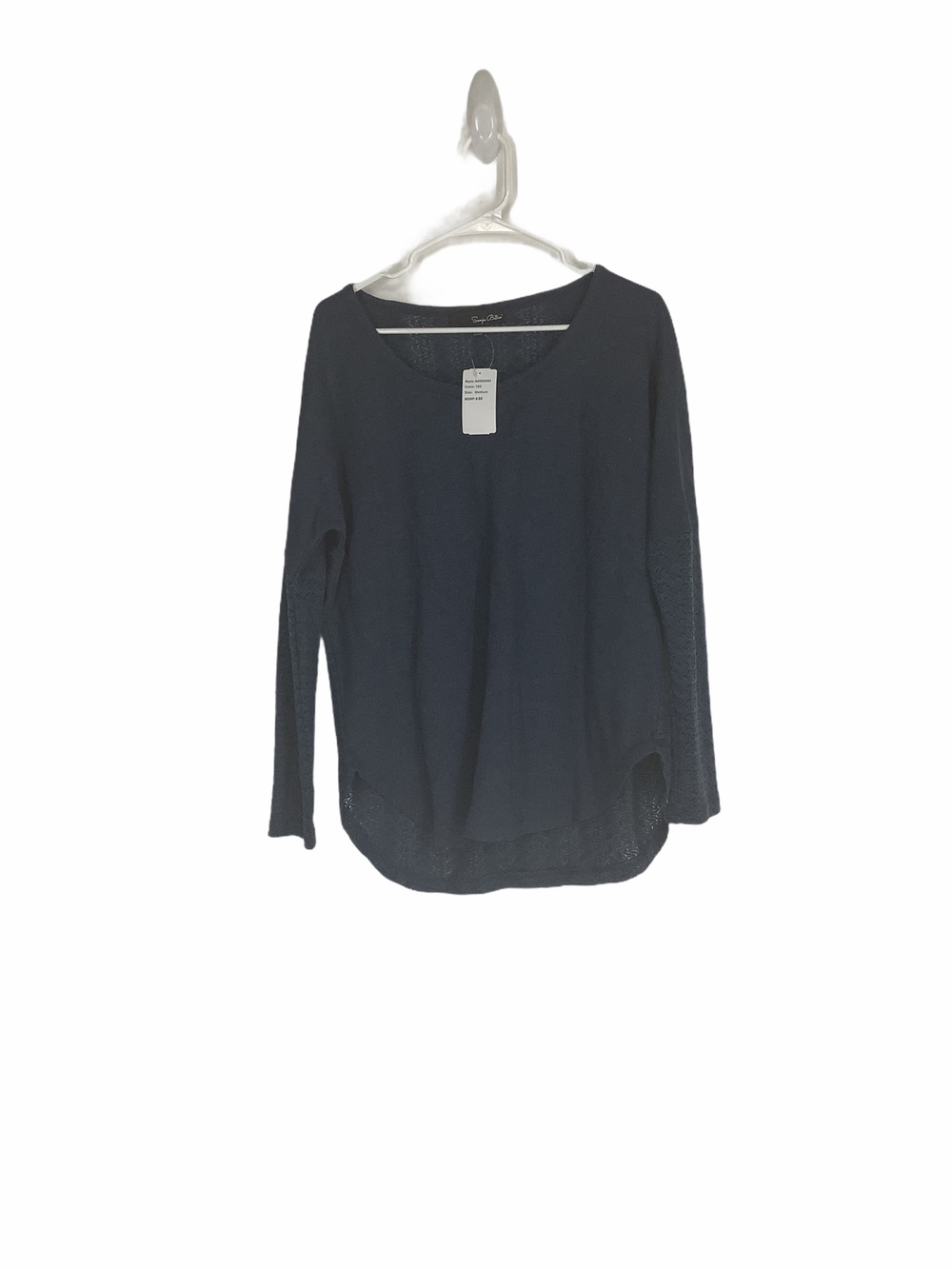 NWT Sonja Betro Blue Knit Lace Pullover Long Sleeve Sweater Women’s Size Medium